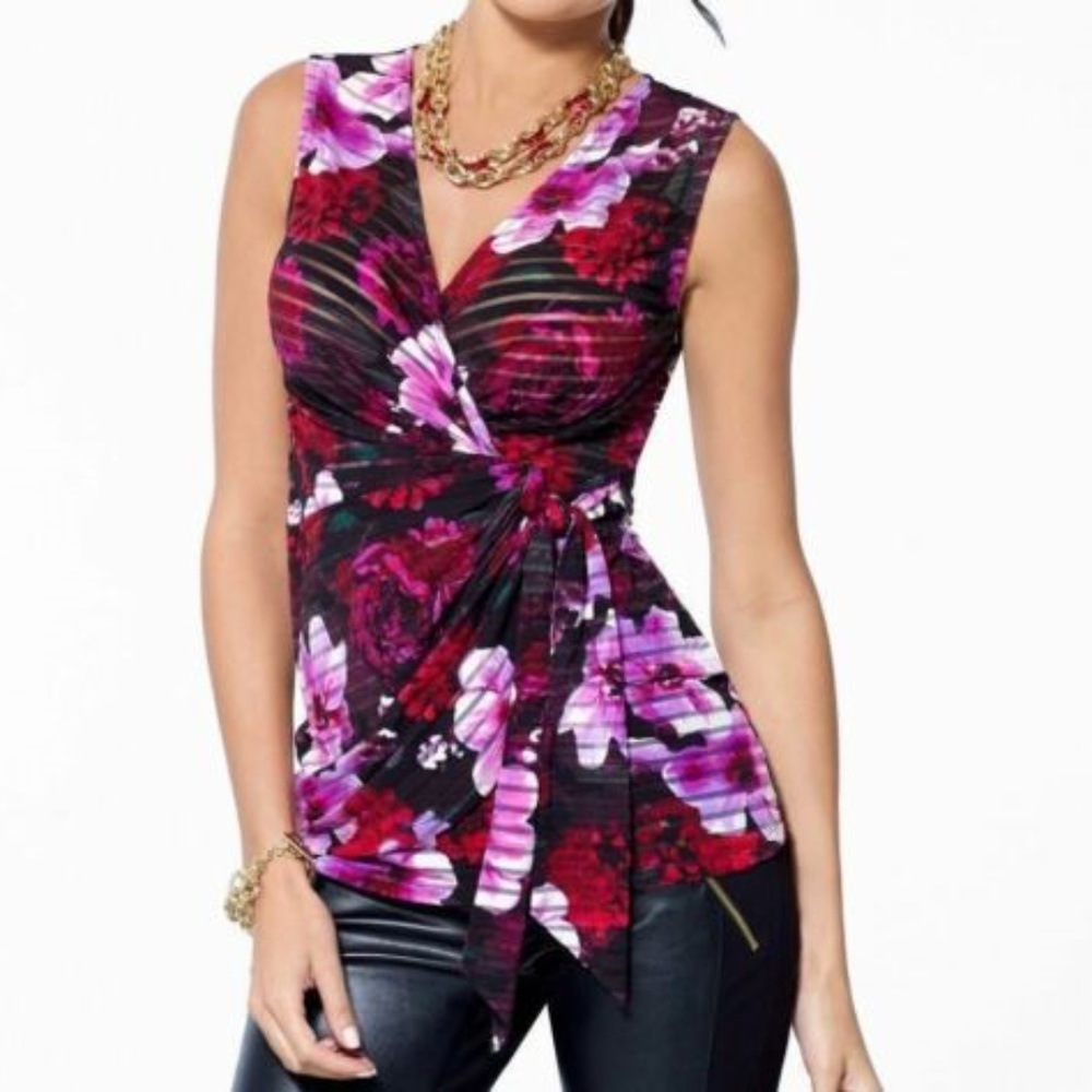 Cache Floral Wrap Top - Picture 2 of 3